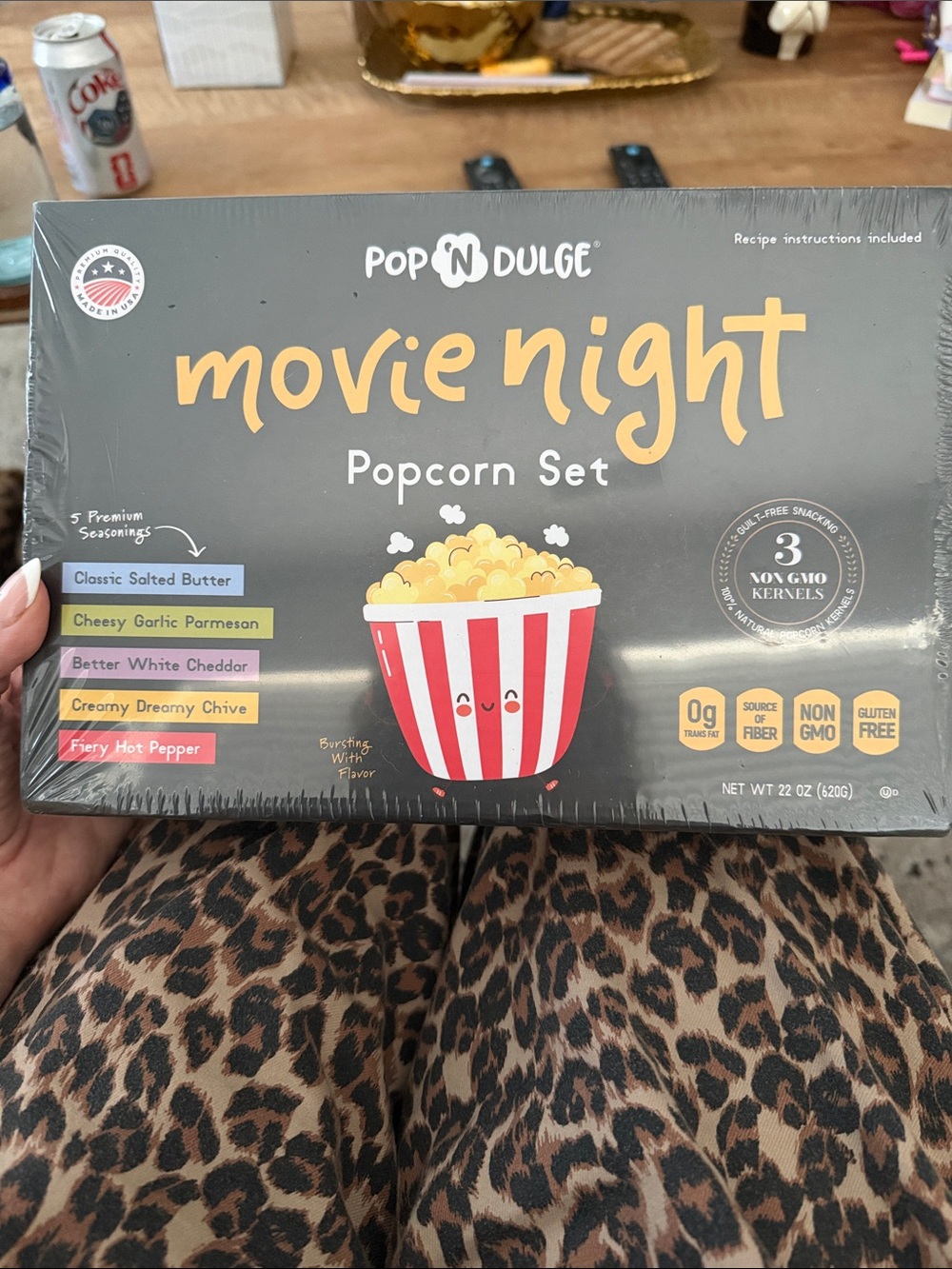 Amazon Pop N Dulge Movie Night Popcorn Set - Gray with Red & Yellow Accents